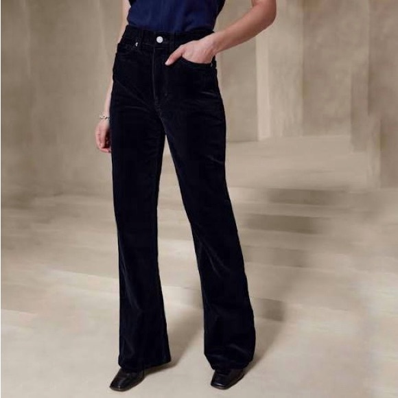 NWOT Banana Republic High Rise Flare Corduroy Pant in Baby Blue Size 26 Petite - Picture 1 of 7